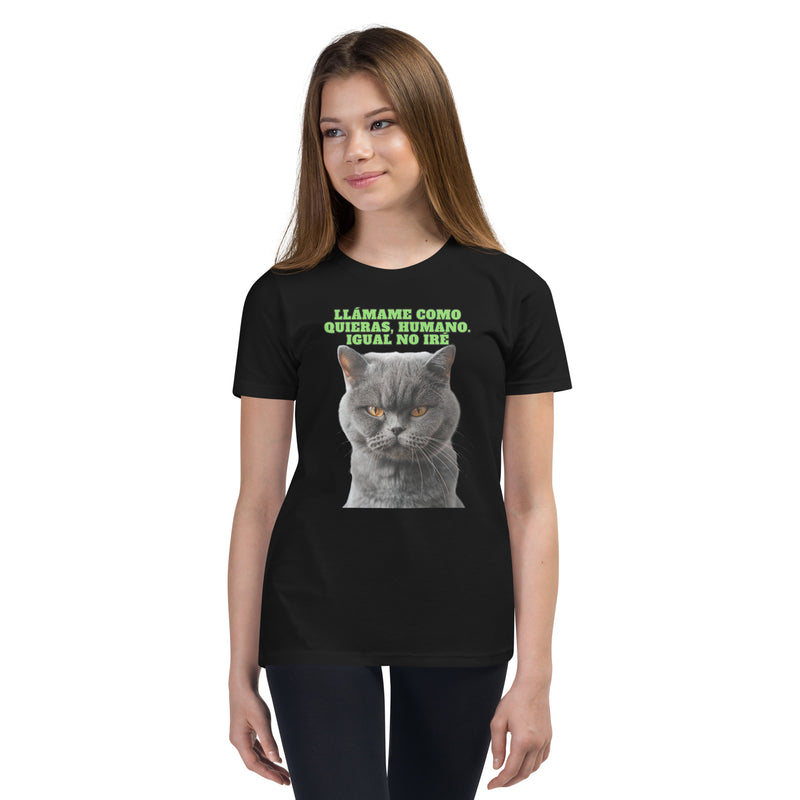 Camiseta Junior Unisex Estampado de Gato "Actitud Miau" Michilandia | La tienda online de los fans de gatos