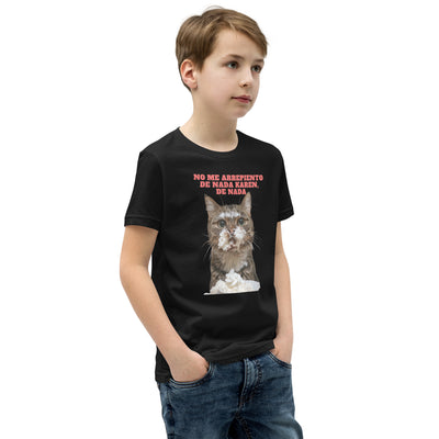 Camiseta Junior Unisex Estampado de Gato "Dulce Travieso" Michilandia | La tienda online de los fans de gatos