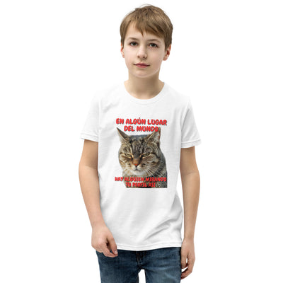 Camiseta Junior Unisex Estampado de Gato 