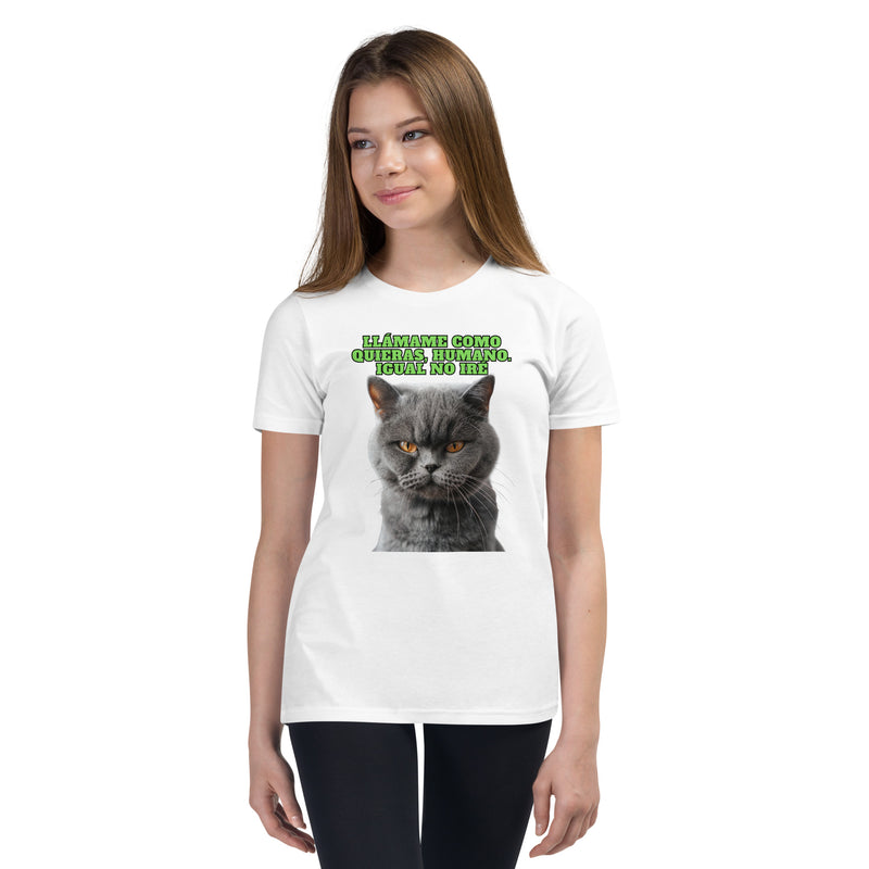 Camiseta Junior Unisex Estampado de Gato "Actitud Miau" Michilandia | La tienda online de los fans de gatos