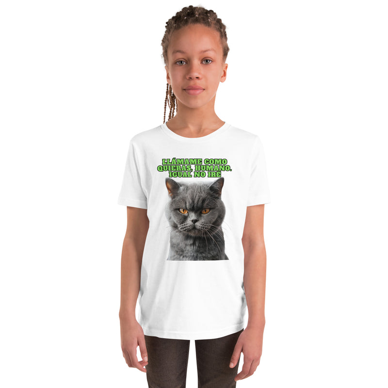 Camiseta Junior Unisex Estampado de Gato "Actitud Miau" Michilandia | La tienda online de los fans de gatos