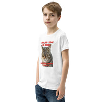 Camiseta Junior Unisex Estampado de Gato "Mirada Inquisitiva" Michilandia | La tienda online de los fans de gatos