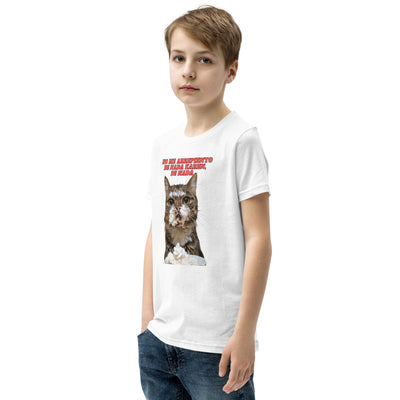 Camiseta Junior Unisex Estampado de Gato "Dulce Travieso" Michilandia | La tienda online de los fans de gatos